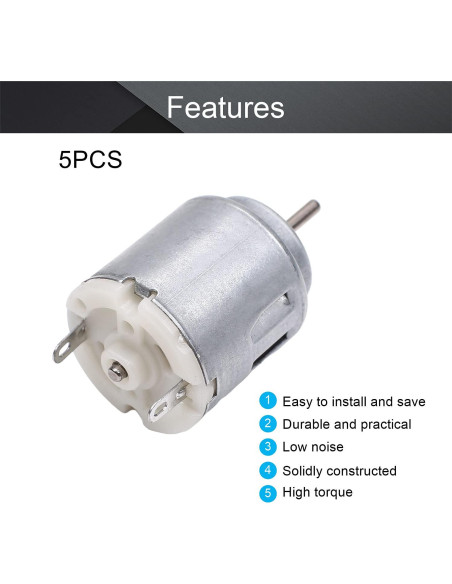 Motor Micro CC Fielect 5Pcs 1.5-6V 5000-20000RPM para Juguetes Motor Micro CC Fielect 5Pcs 1.5-6V 5000-20000RPM para Juguetes