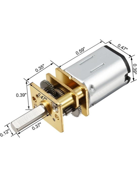 Motor de Reducción DC 3V 25RPM Metal uxcell para Robots Motor de Reducción DC 3V 25RPM Metal uxcell para Robots
