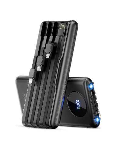 Banco de Energía JOYFAR 10000mAh Carga Rápida USB-C Negro