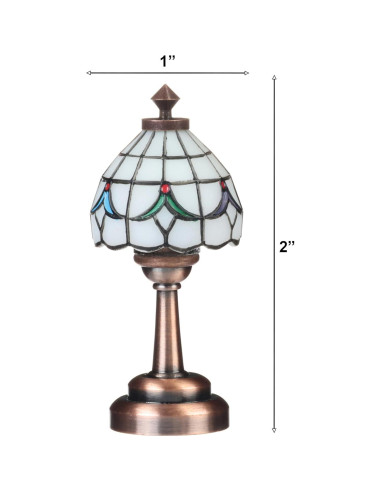 Lámpara de mesa Tiffany Inusitus LED para casas de muñecas