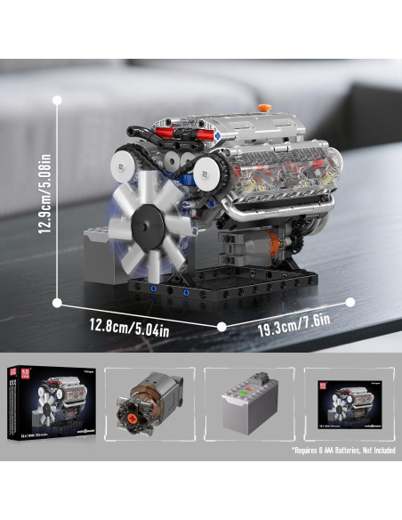 Kit de Construcción Motor V8 Mould King 10088 535 Piezas Kit de Construcción Motor V8 Mould King 10088 535 Piezas