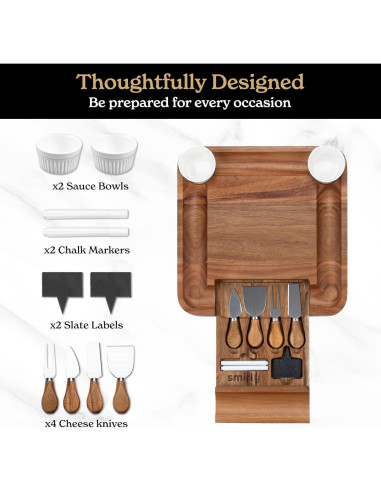 Conjunto de Tablas de Charcutería SMIRLY - Madera de Acacia