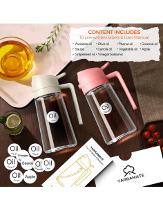 Pulverizador de Aceite de Oliva YARRAMATE 470ml Vidrio BPA Libre 2