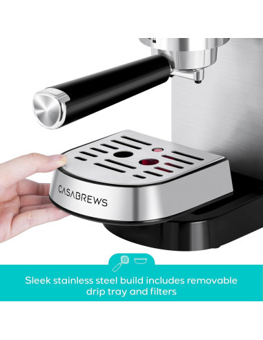 Máquina de Espresso CASABREWS CM5418 20 Bar con Espumador 1L