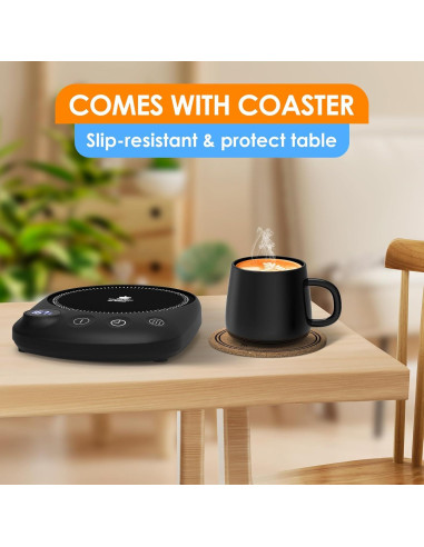 Calentador de Tazas Eléctrico KITCHEKSHOP Negro con 4 Temperaturas