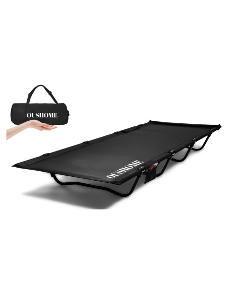 Cama de Camping Plegable Oushome Ultraligera 159kg Negro Cama de Camping Plegable Oushome Ultraligera 159kg Negro