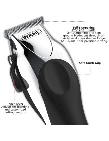 Cortadora de Cabello Wahl Deluxe Chrome Pro 25 Piezas