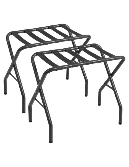 Soporte para Equipaje Plegable AMHANCIBLE Negro Juego de 2 Soporte para Equipaje Plegable AMHANCIBLE Negro Juego de 2