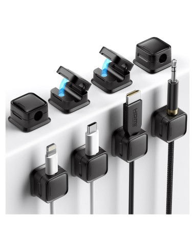 Organizador de Cables 8 Pack Costop Adhesivo Magnético Negro