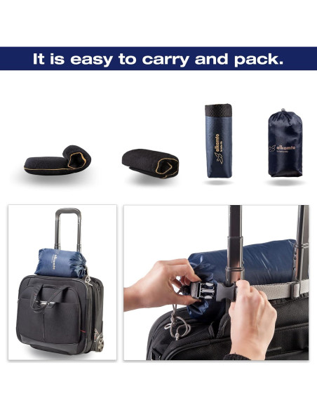 Almohada de Viaje Alkamto Espuma Viscoelástica Compacta Almohada de Viaje Alkamto Espuma Viscoelástica Compacta