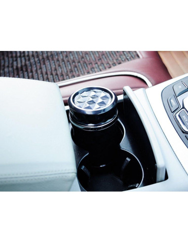 Cenicero Portátil para Auto Vurtne con Luz LED Azul Ignífugo