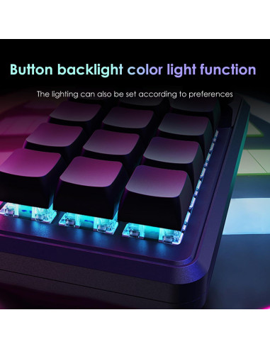 Teclado Mecánico Programable LUKCOZMO RGB 12 Teclas Compacto
