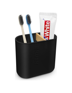 Soporte para Cepillos de Dientes Cerpourt Negro 2 Compartimentos