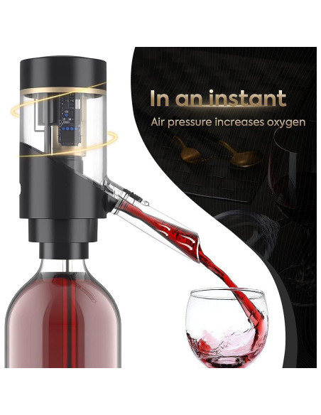 Aereador de Vino Eléctrico Higfra, Portátil y Recargable USB Aereador de Vino Eléctrico Higfra, Portátil y Recargable USB