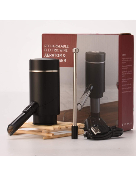 Aereador de Vino Eléctrico Higfra, Portátil y Recargable USB Aereador de Vino Eléctrico Higfra, Portátil y Recargable USB