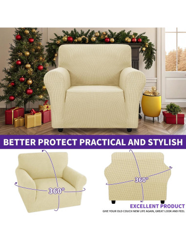 Funda de Silla Universal ZNSAYOTX Beige 76-119 cm Antideslizante