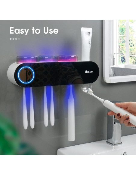 Soporte para Cepillos de Dientes iHave con Desinfección UV 3 Tazas Soporte para Cepillos de Dientes iHave con Desinfección UV 3 Tazas