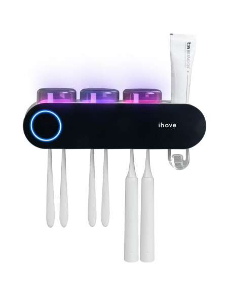 Soporte para Cepillos de Dientes iHave con Desinfección UV 3 Tazas Soporte para Cepillos de Dientes iHave con Desinfección UV 3 Tazas