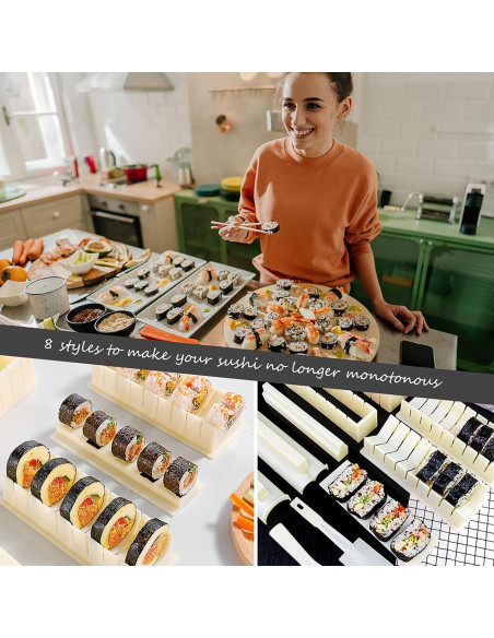 Kit de Hacer Sushi HI NINGER Deluxe 12 Piezas Molde Corazón Kit de Hacer Sushi HI NINGER Deluxe 12 Piezas Molde Corazón
