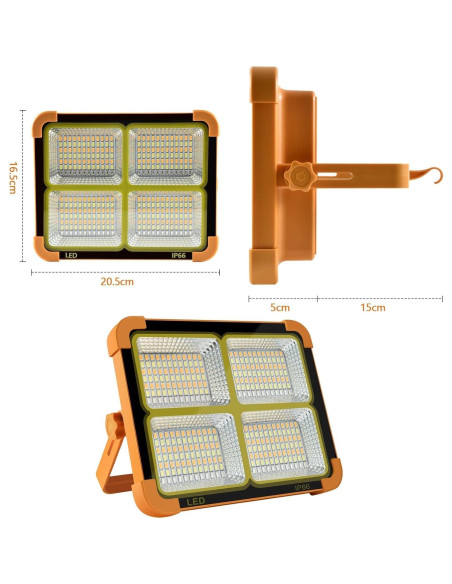Luz Solar LED Portátil 100W CosyEasy 16500mAh 10000 Lúmenes Luz Solar LED Portátil 100W CosyEasy 16500mAh 10000 Lúmenes