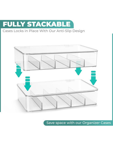 Organizador de Gafas de Sol Sorbus - Estuche Apilable Acrílico 5 Compartimentos