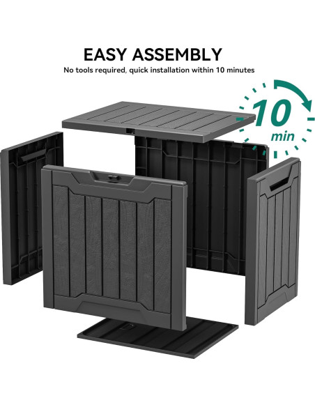Caja de Almacenamiento Exterior YITAHOME 113L Negra Impermeable Caja de Almacenamiento Exterior YITAHOME 113L Negra Impermeable