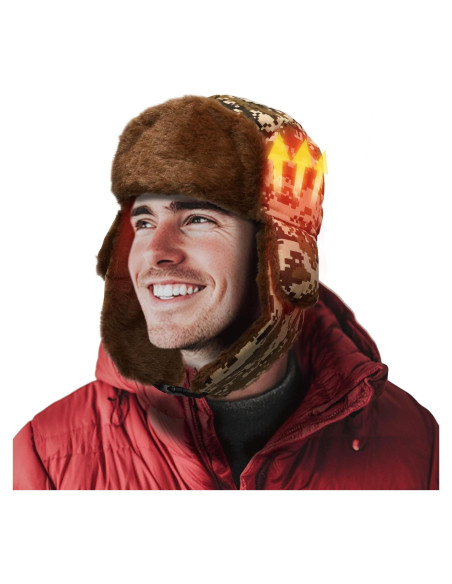 Gorro Trapper Calentado con Batería Recargable 7.4V Camuflaje Gorro Trapper Calentado con Batería Recargable 7.4V Camuflaje