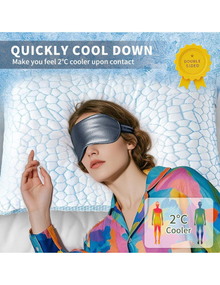 Almohada de Enfriamiento QUTOOL Doble Cara Estándar 2 Piezas Almohada de Enfriamiento QUTOOL Doble Cara Estándar 2 Piezas