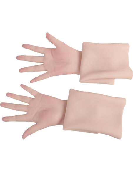 Guantes de Silicona EQAIWUJIE Femeninos Realistas Marrón Guantes de Silicona EQAIWUJIE Femeninos Realistas Marrón