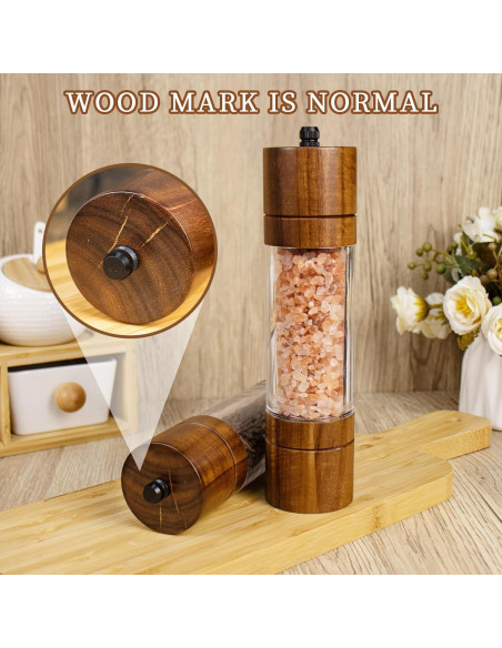 Juego de Molinillos de Sal y Pimienta XWXO 20 cm Madera Acacia Juego de Molinillos de Sal y Pimienta XWXO 20 cm Madera Acacia