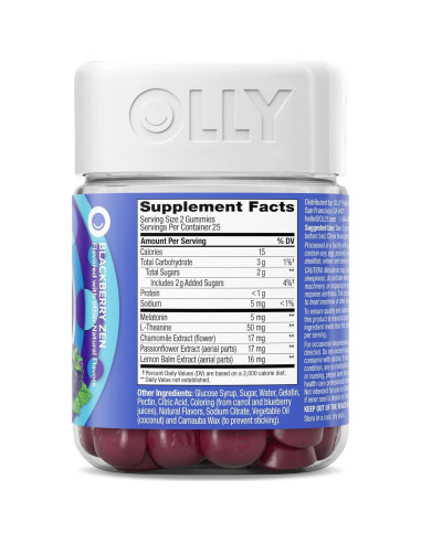 Gominolas para dormir OLLY 50 unidades con melatonina 5 mg