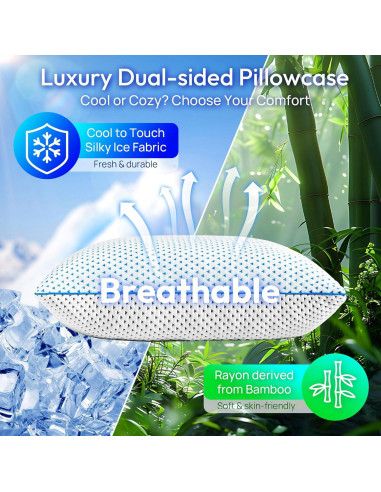 Almohada Ajustable Fulocean Queen Espuma Viscoelástica Refrigerante