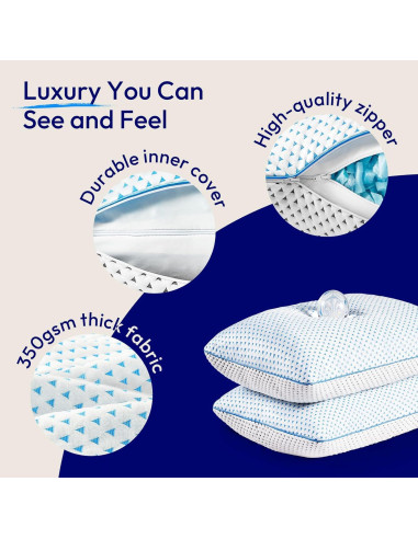 Almohada Ajustable Fulocean Queen Espuma Viscoelástica Refrigerante