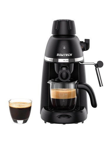 Cafetera Espresso SOWTECH 800W 3.5 Bar con Espumador 1-4 Tazas