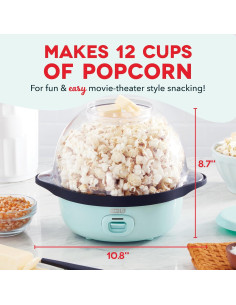 Máquina de Palomitas Eléctrica DASH 3QT Aqua - 12 Tazas 2
