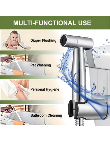 Rociador de Bidet de Mano GASLIKE Acero Inoxidable 100cm