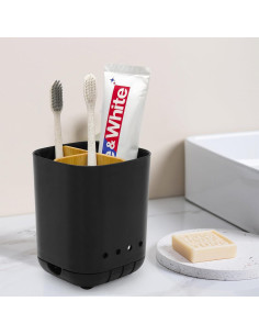 Soporte para Cepillos de Dientes Scartink Negro 3 Compartimentos 2