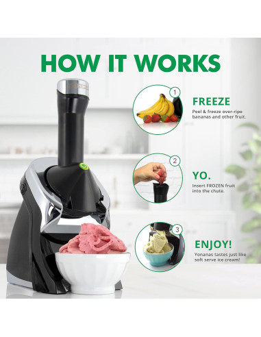 Máquina de Helado de Fruta Congelada Yonanas Deluxe Vegano 200W