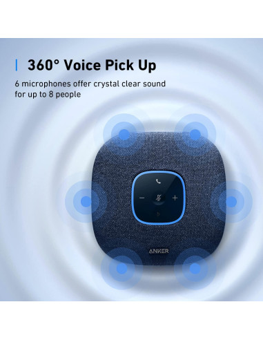Altavoz Bluetooth Anker PowerConf S3, 6 Micrófonos, 24H Llamadas