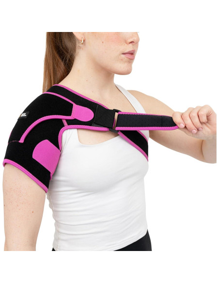 Faja de Compresión de Cobre para Hombro - Ajustable S/M - Negro/Rosa Faja de Compresión de Cobre para Hombro - Ajustable S/M - Negro/Rosa