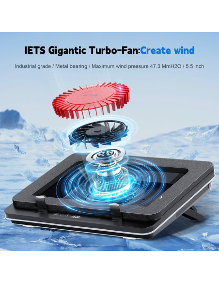 Base de Enfriamiento para Laptop IETS GT600 con Ventilador Turbo 14 cm Base de Enfriamiento para Laptop IETS GT600 con Ventilador Turbo 14 cm