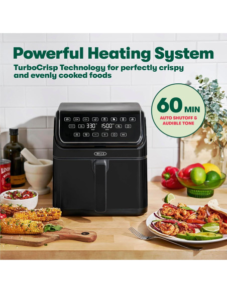 Freidora de Aire Digital Bella 8 Qt TurboCrisp Negra 1750W Freidora de Aire Digital Bella 8 Qt TurboCrisp Negra 1750W