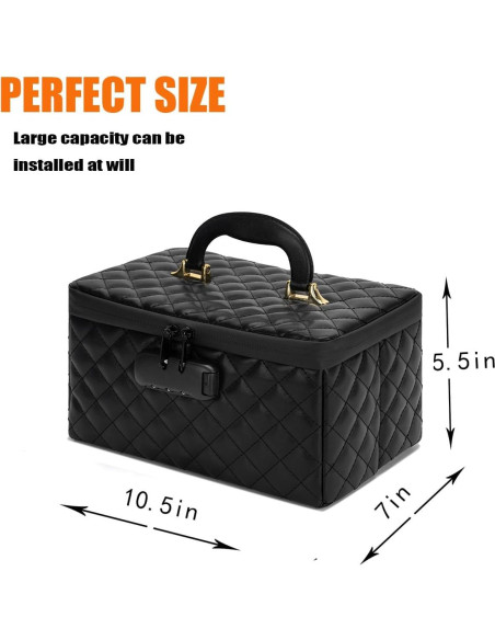 Caja de Maquillaje Portátil con Cerradura K-31 - Negro Caja de Maquillaje Portátil con Cerradura K-31 - Negro