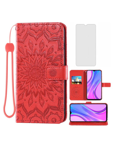 Funda Xiaomi Redmi 9 con soporte y protector de vidrio