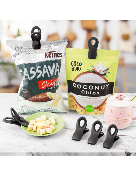 Paquete de 10 Clips Magnéticos WUDIME para Snacks Negros Paquete de 10 Clips Magnéticos WUDIME para Snacks Negros