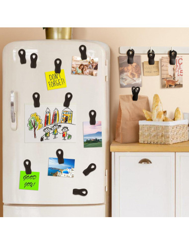 Paquete de 10 Clips Magnéticos WUDIME para Snacks Negros
