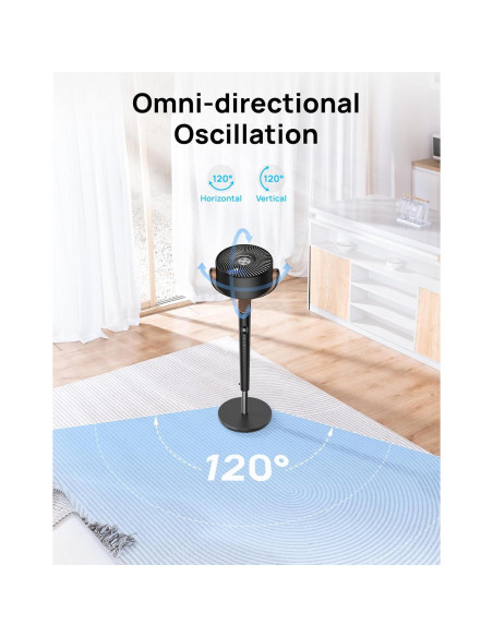 Ventilador de Pie Dreo DR-HPF002 Oscilante 8 Velocidades 40" Negro Ventilador de Pie Dreo DR-HPF002 Oscilante 8 Velocidades 40" Negro