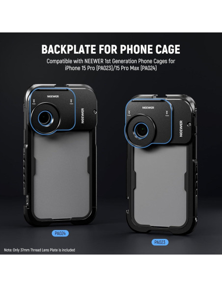 Placa Trasera de Lente 37mm NEEWER para iPhone 15 Pro/Max Placa Trasera de Lente 37mm NEEWER para iPhone 15 Pro/Max
