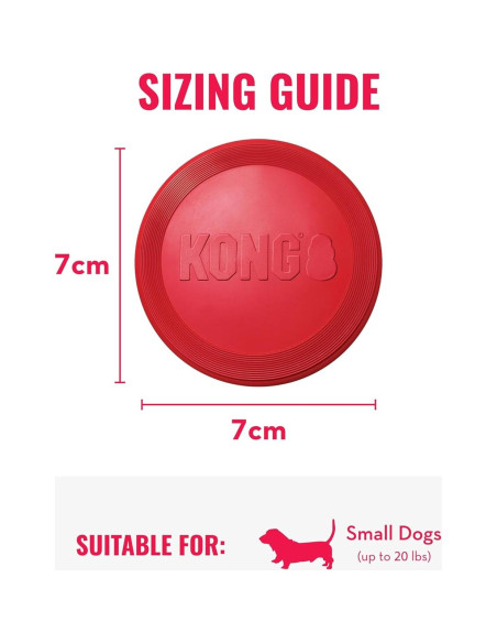 KONG Flyer - Disco Volador para Perros Pequeños de Caucho KONG Flyer - Disco Volador para Perros Pequeños de Caucho
