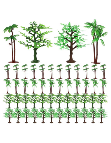 Janinka 24 Piezas Mini Árboles de Jungla Plástico 12-15 cm